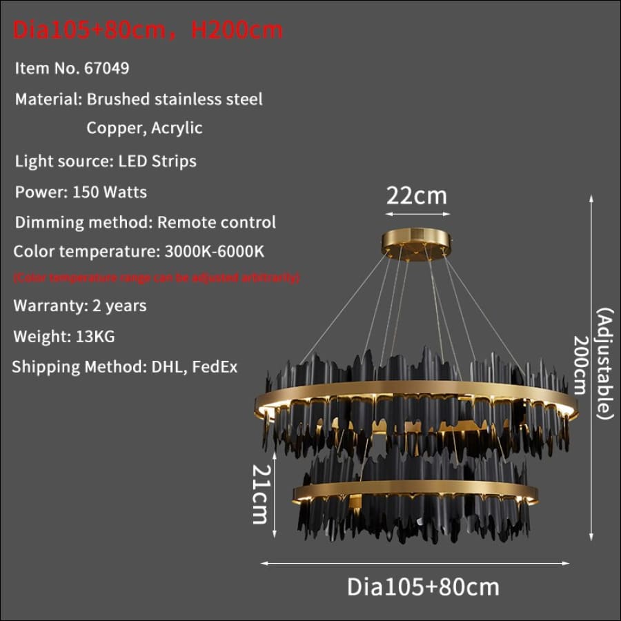 Midnight Shadow Chandelier - Dia105x80cm / Stepless dimming