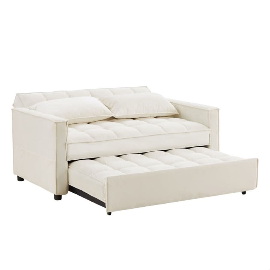 sofa - Modern Comfort Velvet Pull Out Couch, Sleeper Sofa - hausgem
