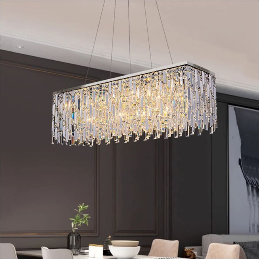 Crystal Revolve Chandelier LED - crystal chandelier, bedroom chandelier, dining room chandelier, kitchen chandelier, living room chandelier, modern chandelier, unique chandelier - hausgem - united states - sliver