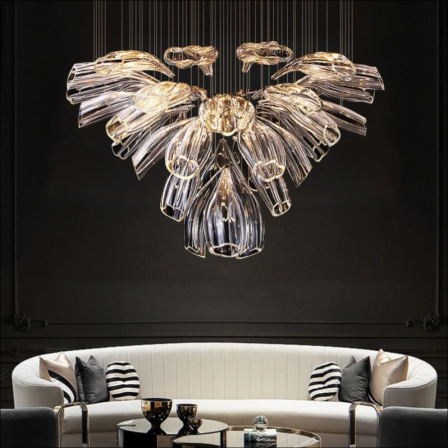 Modern Glass flower Chandelier Indoor Decor Living Room