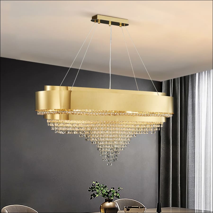 Modern Gold Dining Table Chandelier for Kitchen Island Oval