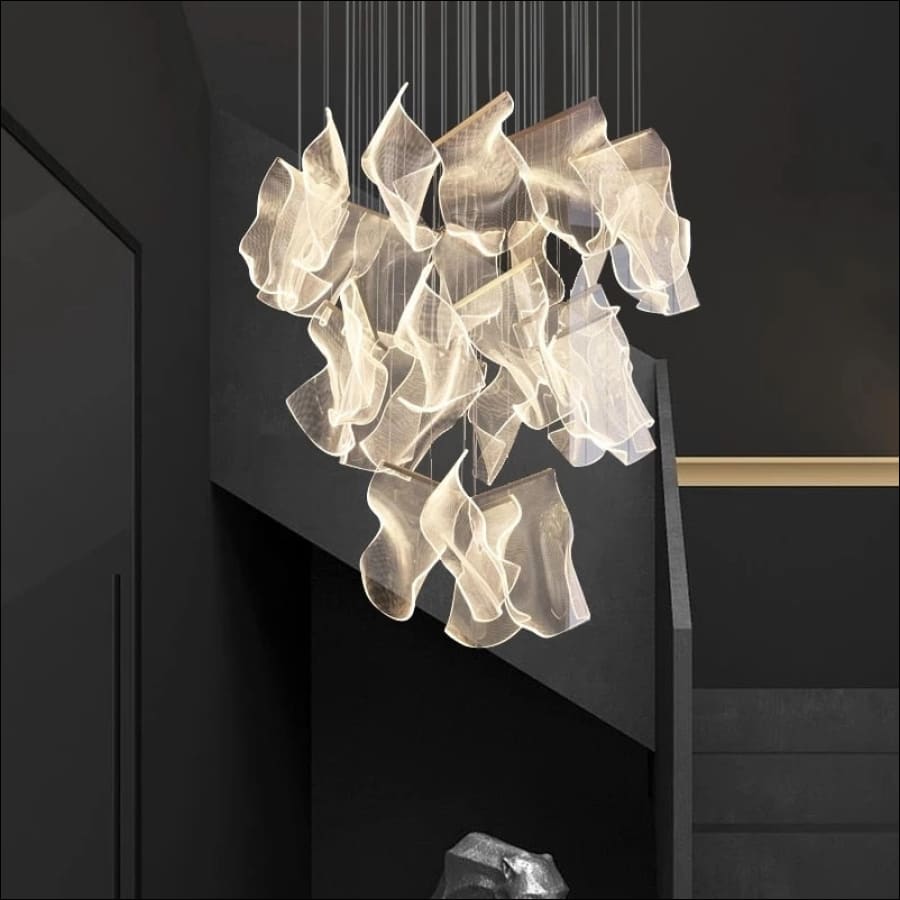 Modern Led Hanging Chandelier For Luxury Villa Staircase