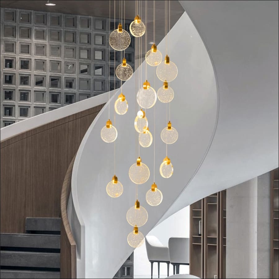 Modern Luxury Crystal LED Chandeliers Long Stair Living Room