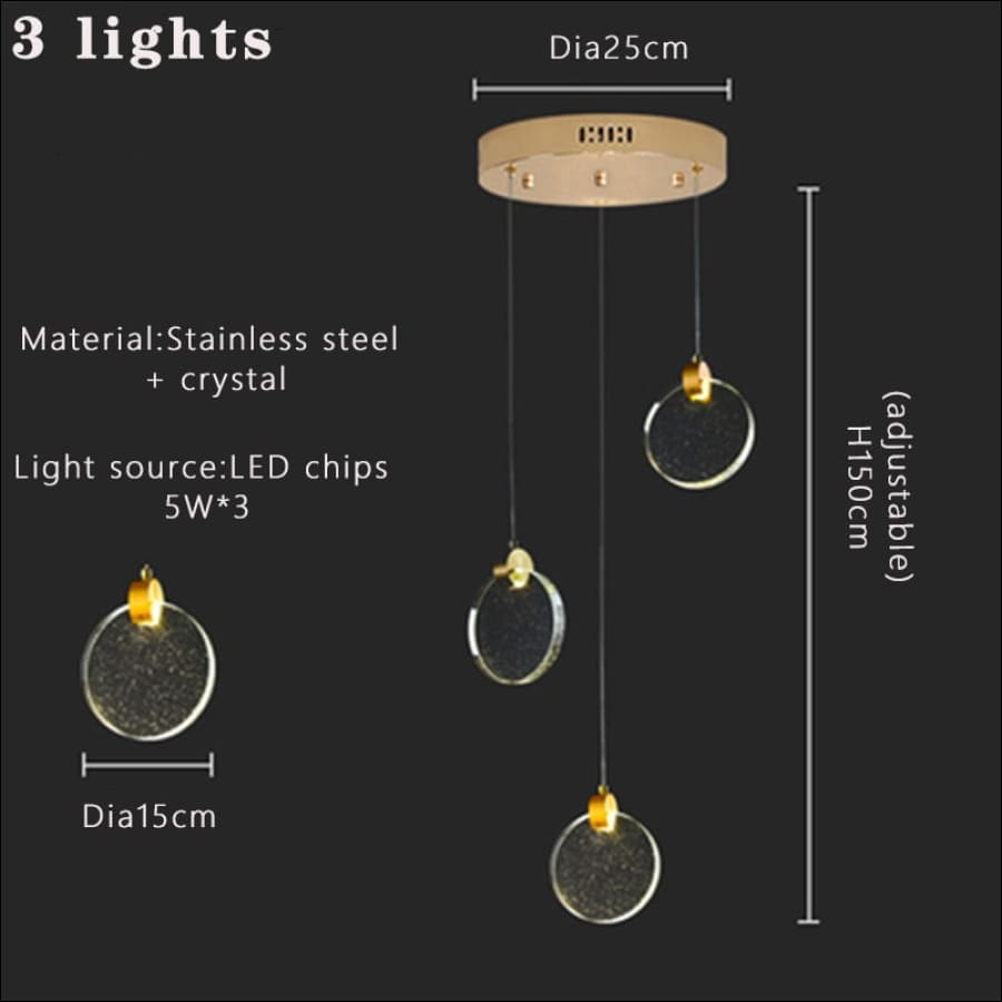 Modern Luxury Crystal LED Chandeliers Long Stair Living Room