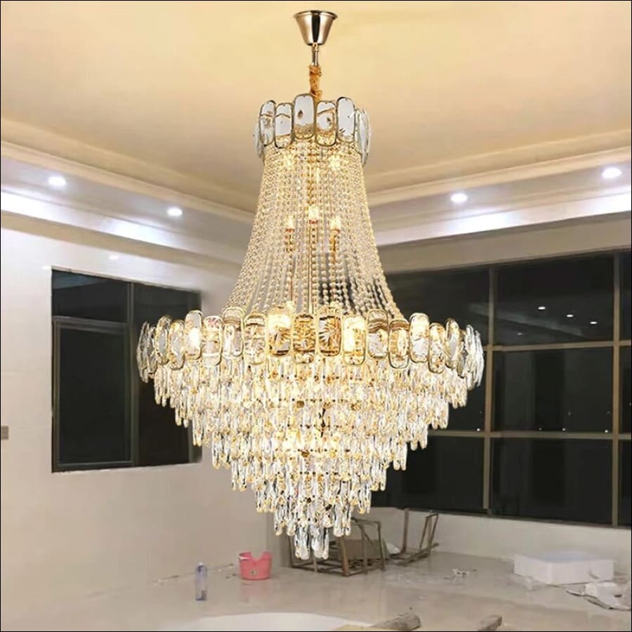 Modern Luxury Crystal Staircase Chandelier for Living Room