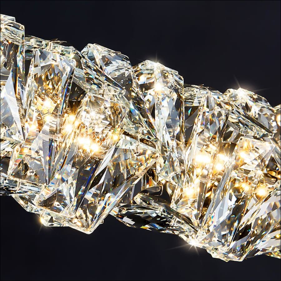 Modern Luxury Led Crystal Chandelier Kitchen Island Lamp - crystal bar chandelier - dining room chandelier - hausgem - united states - close up view of crystal