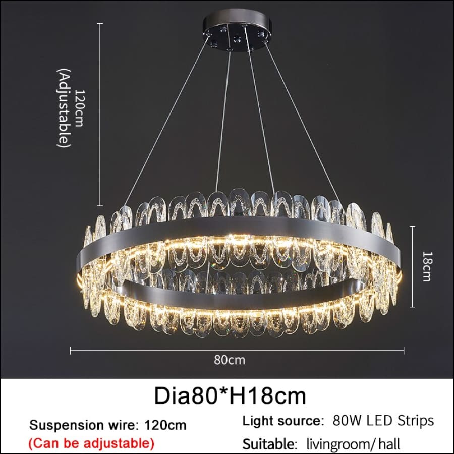 Modern Ovale Crystal Lamp Restaurant Hanging Chandelier For