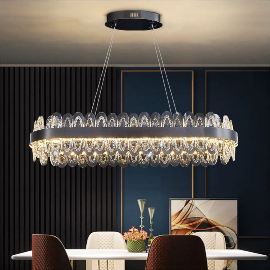 Modern Ovale Crystal Lamp Restaurant Hanging Chandelier For