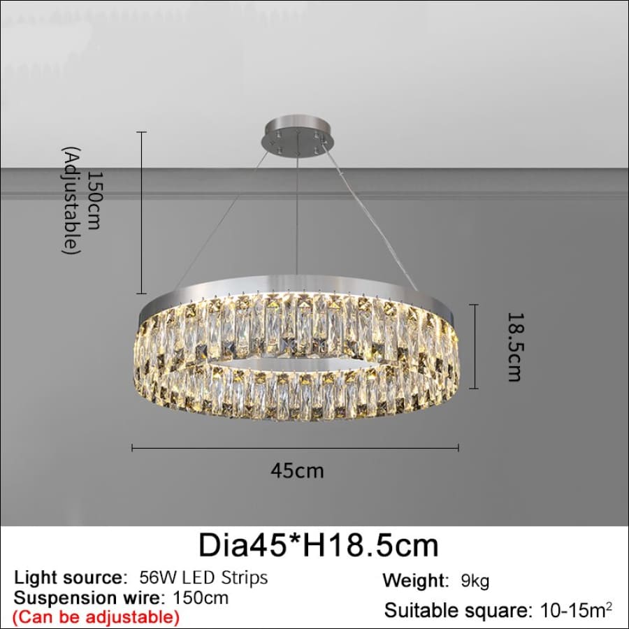 Modern Ring Crystal Chandelier Lighting LED Large Crystal - Cosmic Ring Chandelier - Dining room chandelier - hausgem - united states