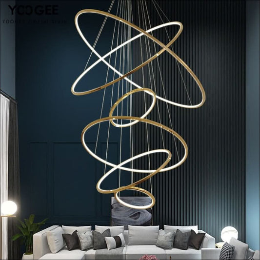 Chandelier - Modern Rings Led Chandelier - hausgem