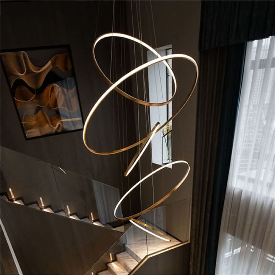 Chandelier - Modern Rings Led Chandelier - hausgem