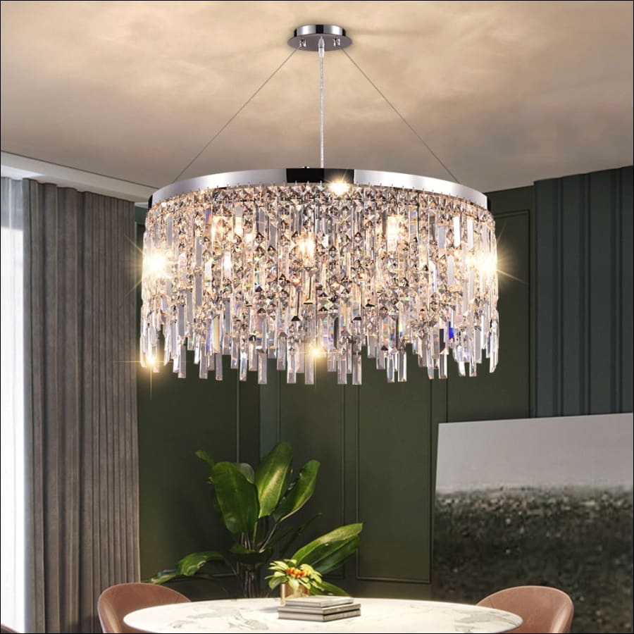 Modern Round Crystal Chandeliers Light For Dining Living