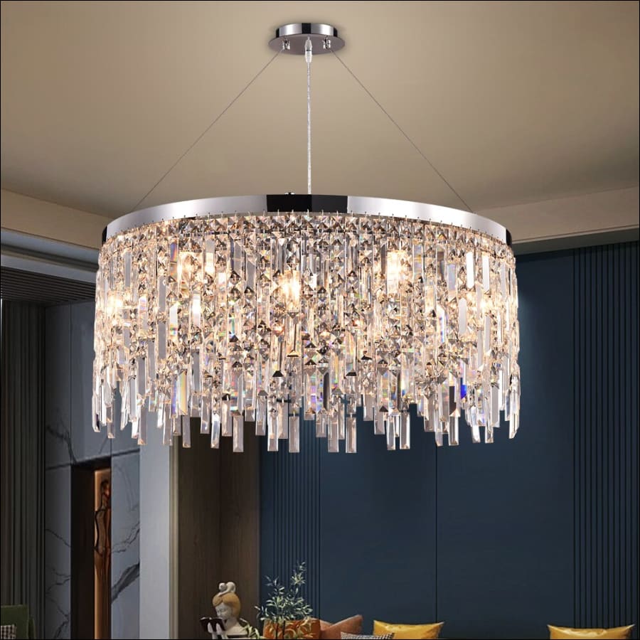 Modern Round Crystal Chandeliers Light For Dining Living