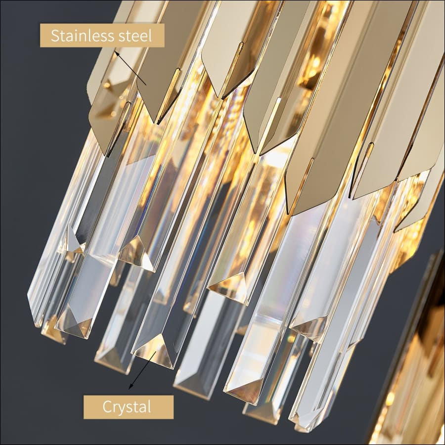 Modern Round Dining Room Chandelier Led k9 Crystal Pendant