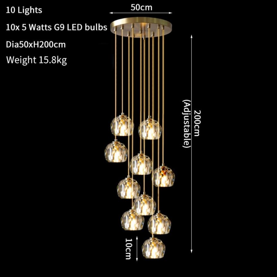 Modern Simple Led Stair Chandelier Home Decoration Duplex