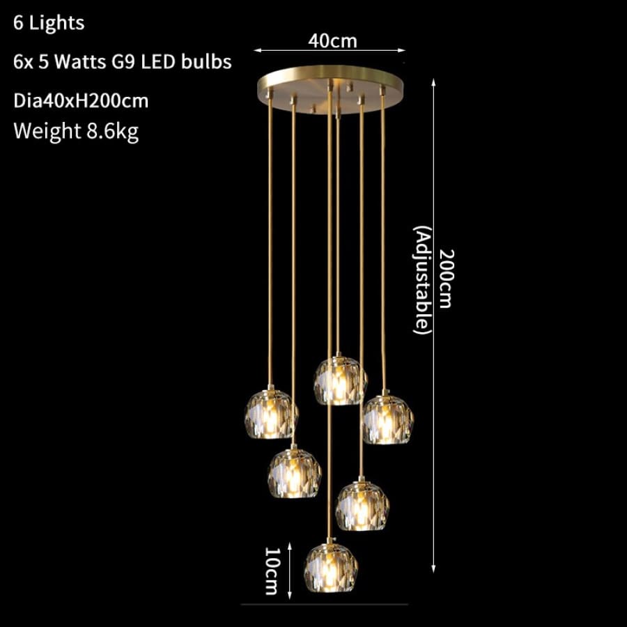 Modern Simple Led Stair Chandelier Home Decoration Duplex