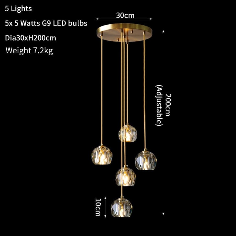 Modern Simple Led Stair Chandelier Home Decoration Duplex