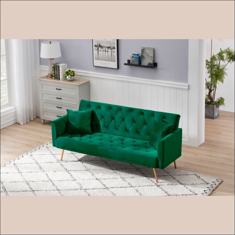 sofa - Multifunctional Soft Velvet Futon Couch/ Sofa Bed - hausgem