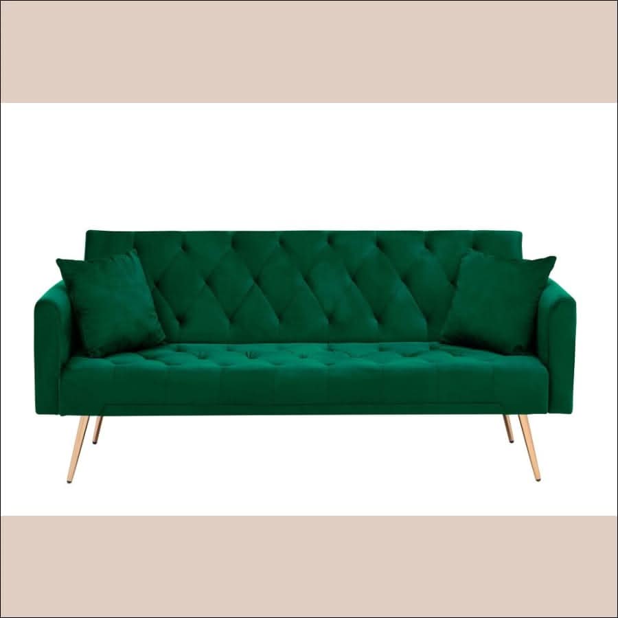 sofa - Multifunctional Soft Velvet Futon Couch/ Sofa Bed - hausgem
