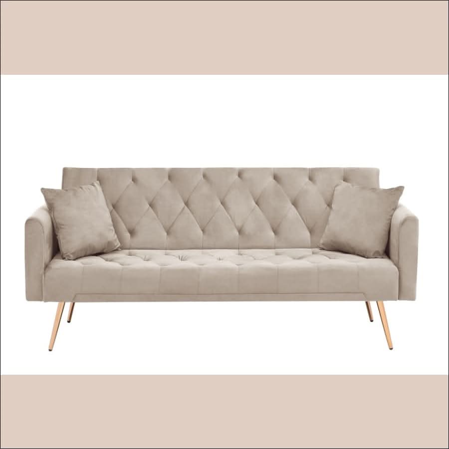 sofa - Multifunctional Soft Velvet Futon Couch/ Sofa Bed - hausgem