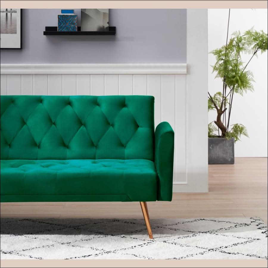 sofa - Multifunctional Soft Velvet Futon Couch/ Sofa Bed - hausgem