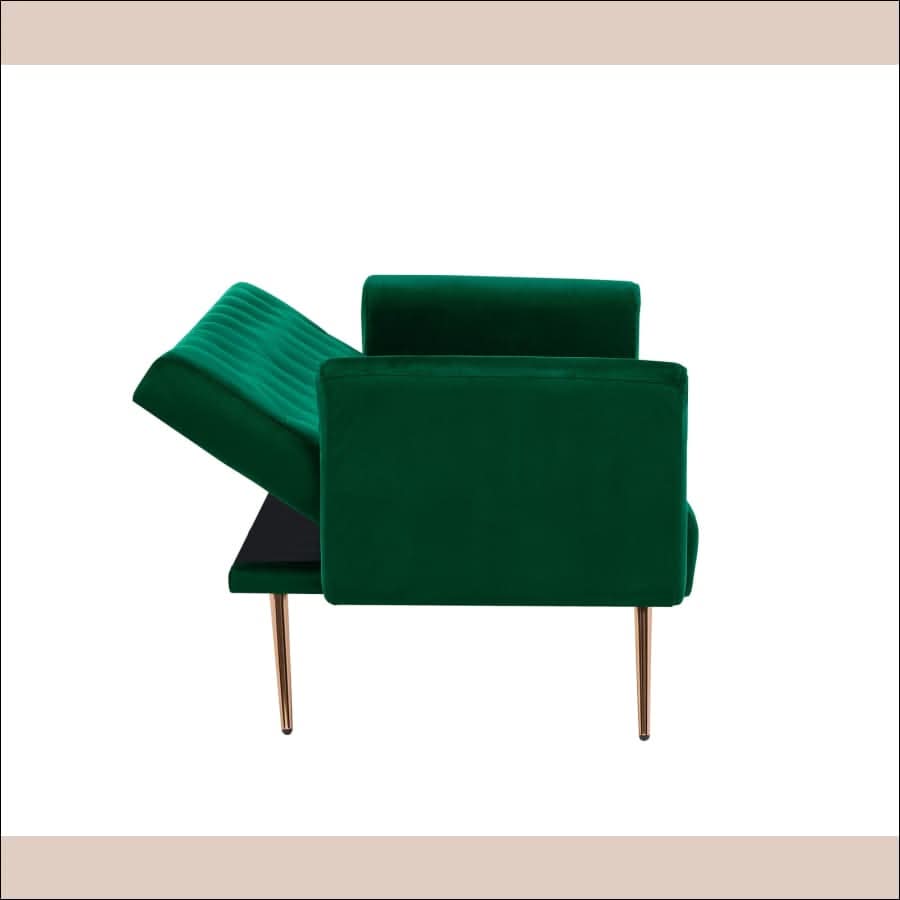 sofa - Multifunctional Soft Velvet Futon Couch/ Sofa Bed - hausgem