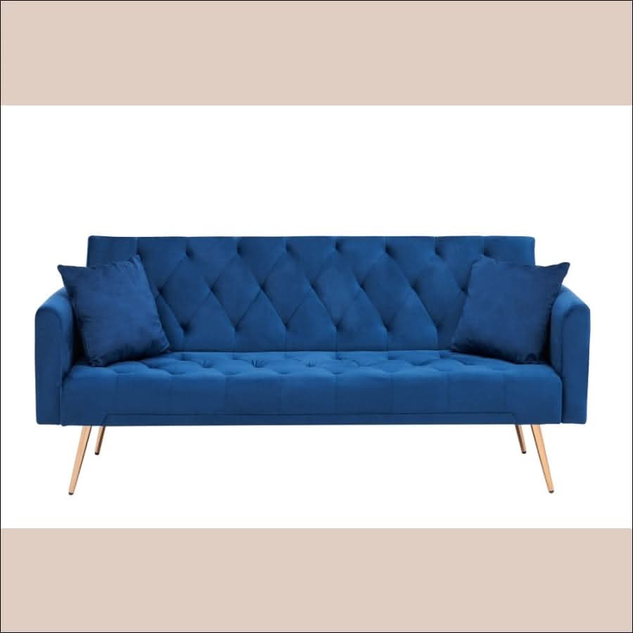 sofa - Multifunctional Soft Velvet Futon Couch/ Sofa Bed - hausgem
