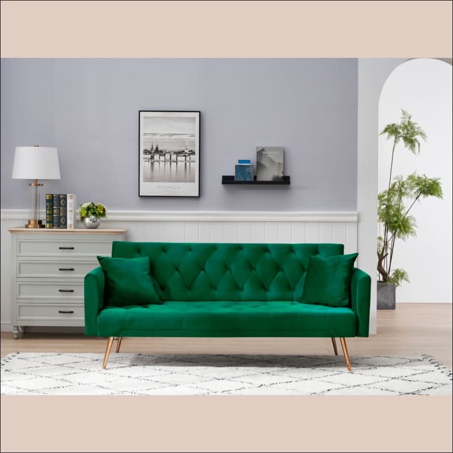 sofa - Multifunctional Soft Velvet Futon Couch/ Sofa Bed - hausgem