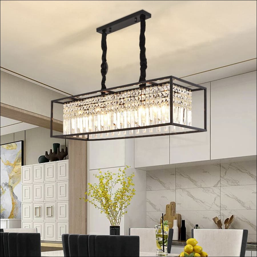 Caged Light Chandelier- Kitchen Island Crystal Chandeliers - hausgem - united states