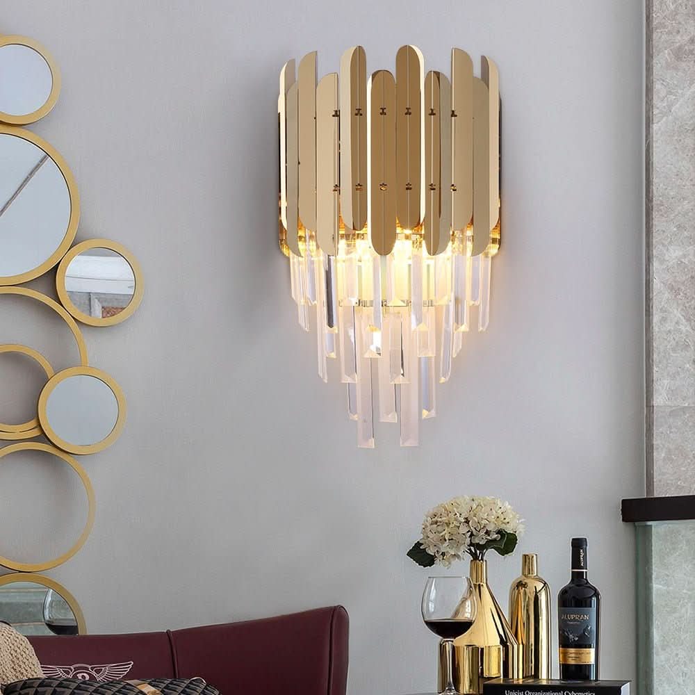 Wall Light - Plated Squire Crystal Wall Sconce - hausgem