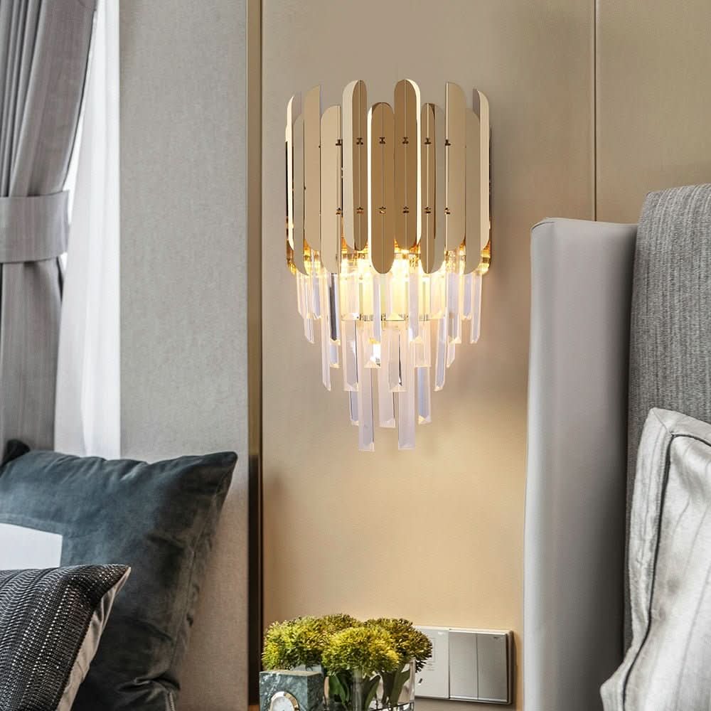 Wall Light - Plated Squire Crystal Wall Sconce - hausgem