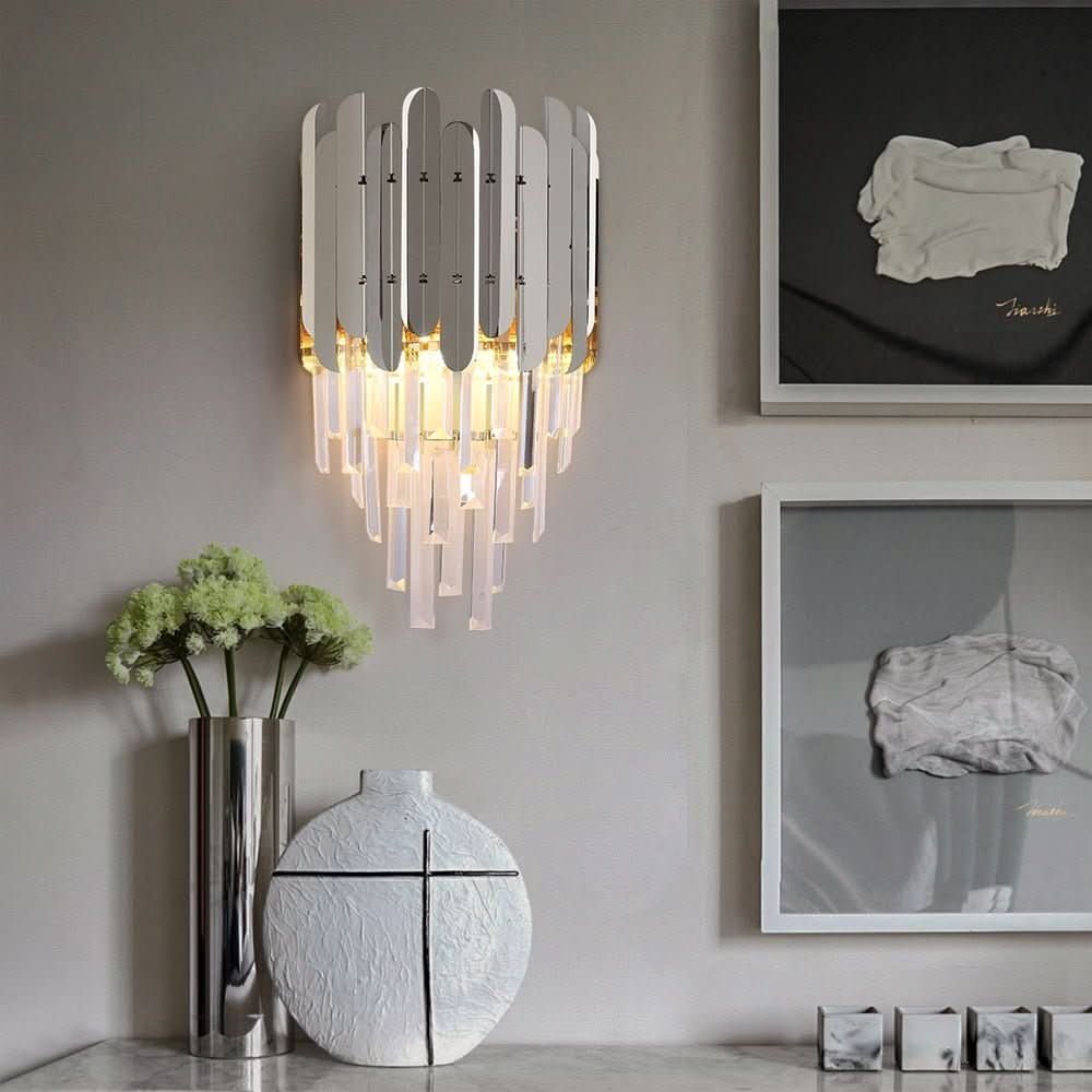 Wall Light - Plated Squire Crystal Wall Sconce - hausgem