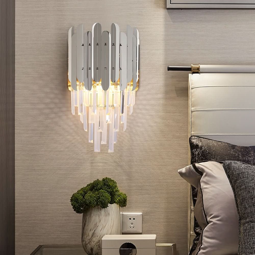 Wall Light - Plated Squire Crystal Wall Sconce - hausgem