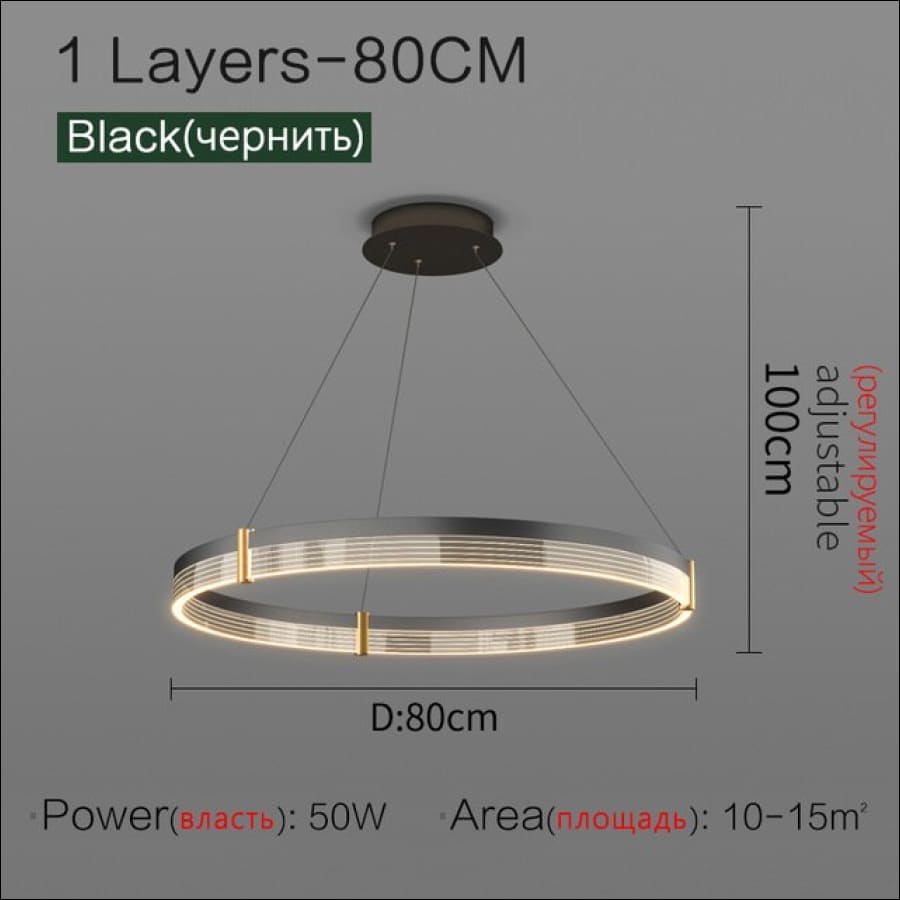 Prince Rings Chandelier - Dia80cm / Not dimmable / Warm