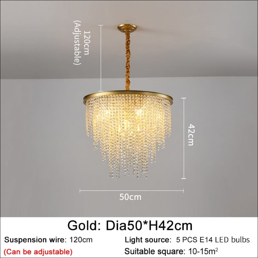 Princess’s Crystal Dress Chandelier - Dia50 H42 1 / Dimmable