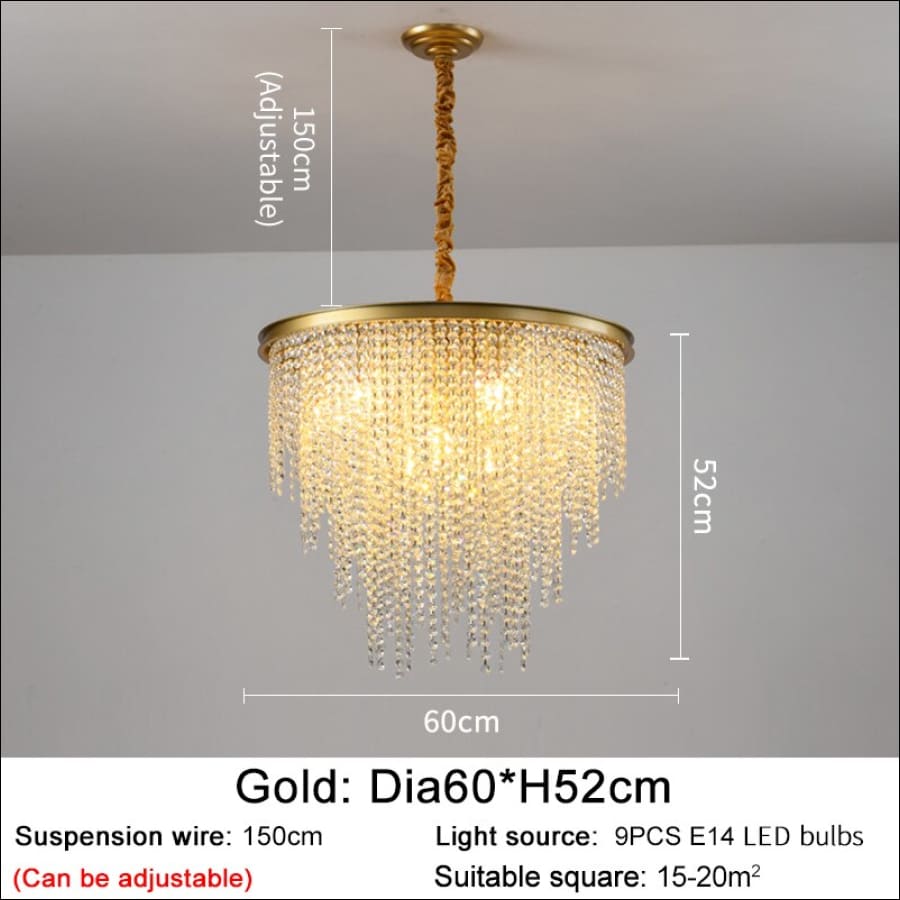 Princess’s Crystal Dress Chandelier - Dia60 H52 1 / Dimmable