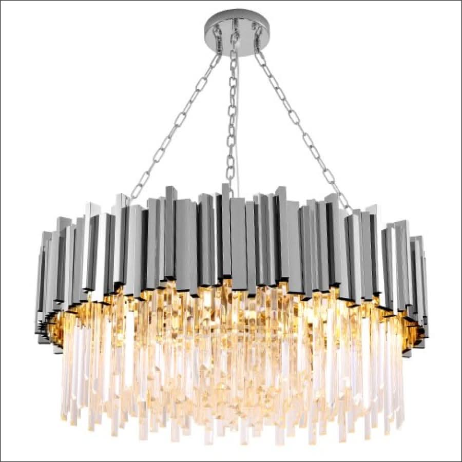 Chandelier - Round Silver Led Crystal Chandelier - hausgem
