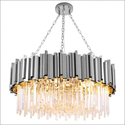 Chandelier - Round Silver Led Crystal Chandelier - hausgem