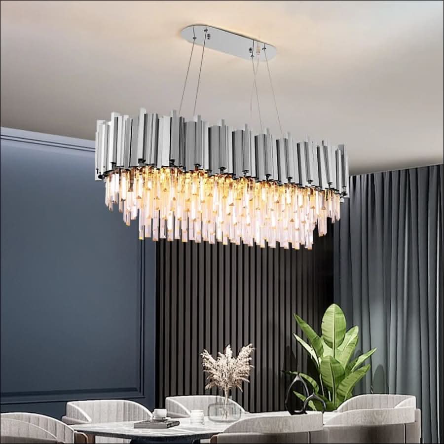 Chandelier - Round Silver Led Crystal Chandelier - hausgem