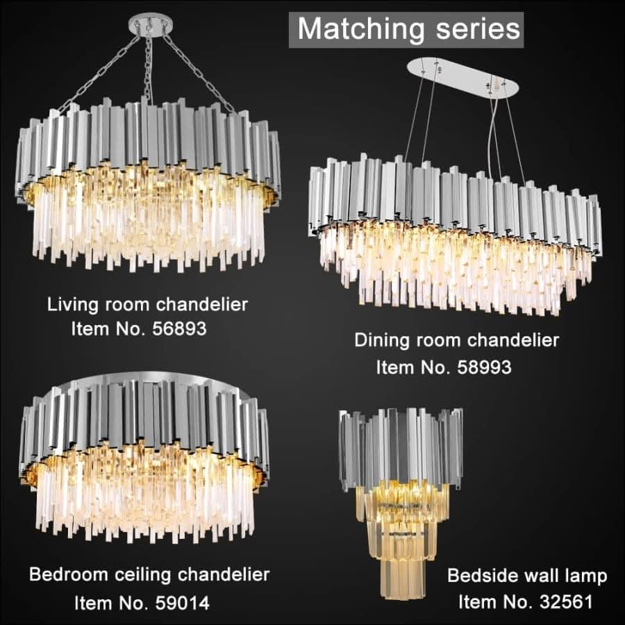 Chandelier - Round Silver Led Crystal Chandelier - hausgem