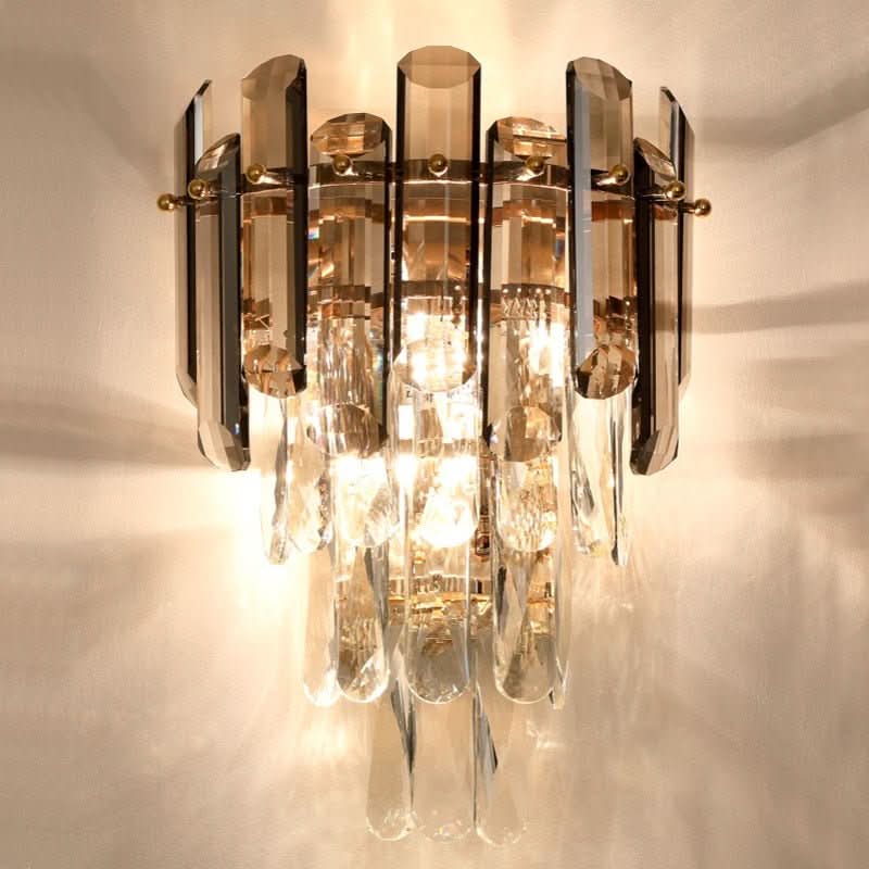 Wall Light - Smokey Crystal Wall Sconce - hausgem