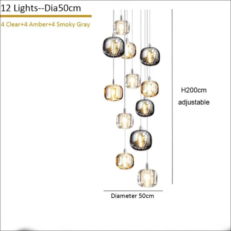Tesla’s Orbs Chandelier - Dia50cm 12lights / Black / Cool