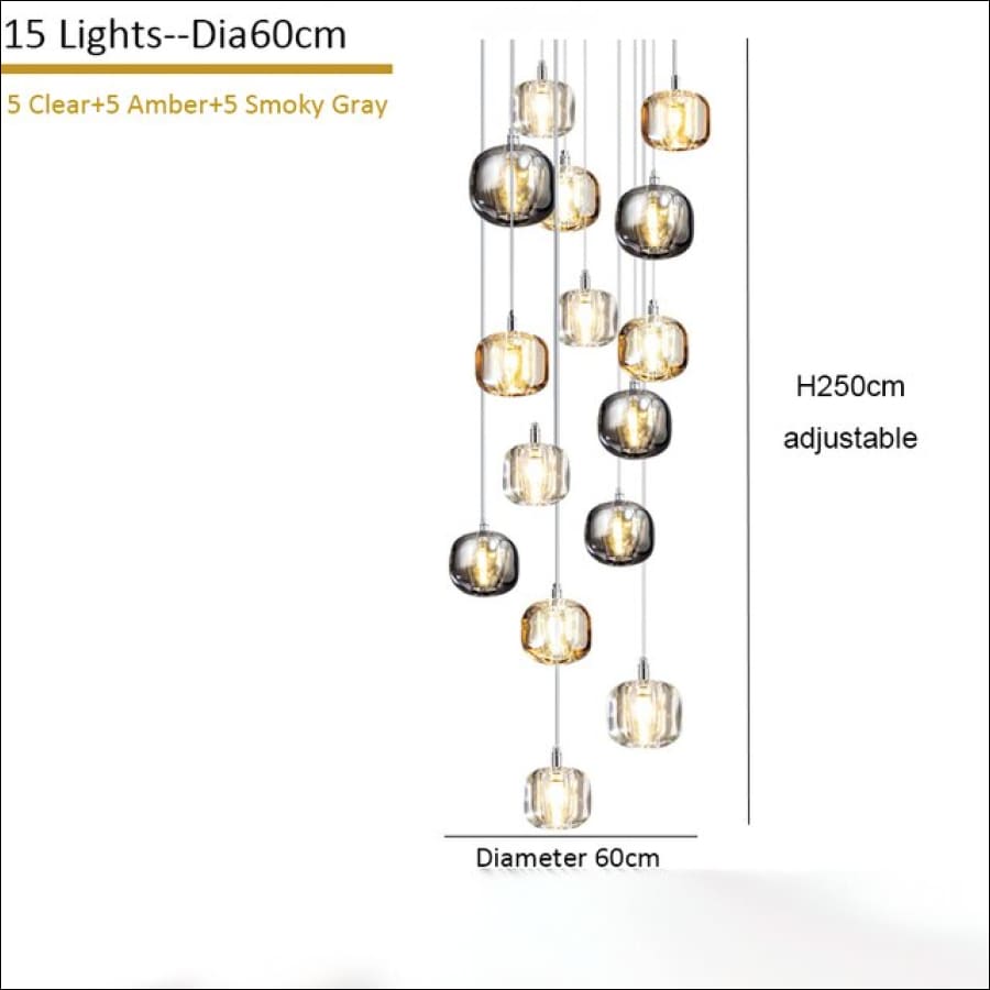 Tesla’s Orbs Chandelier - Dia60cm 15lights / Black / Cool