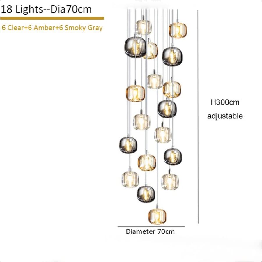 Tesla’s Orbs Chandelier - Dia70cm 18lights / Black / Cool