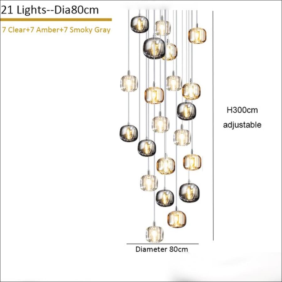 Tesla’s Orbs Chandelier - Dia80cm 21lights / Black / Cool