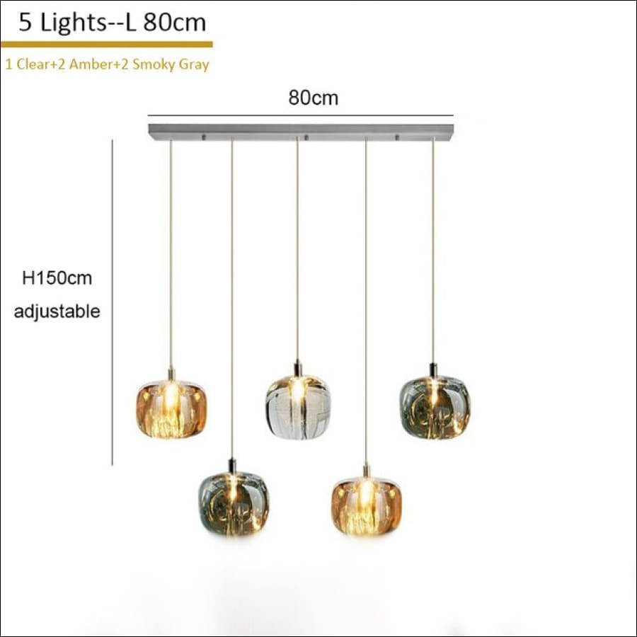 Tesla’s Orbs Chandelier - L80CM 5lights / Black / Cool Light