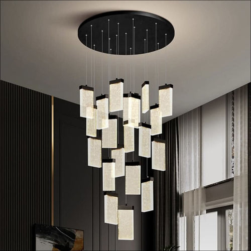 Chandelier - Textured Crystal Board Chandelier - hausgem