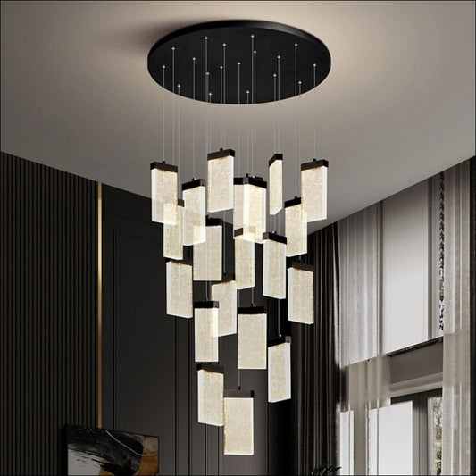 Chandelier - Textured Crystal Board Chandelier - hausgem