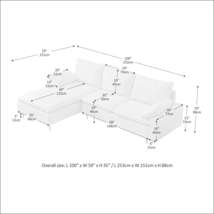 sofa - The Luxe Forest Green L Shaped Sofa Couch - hausgem