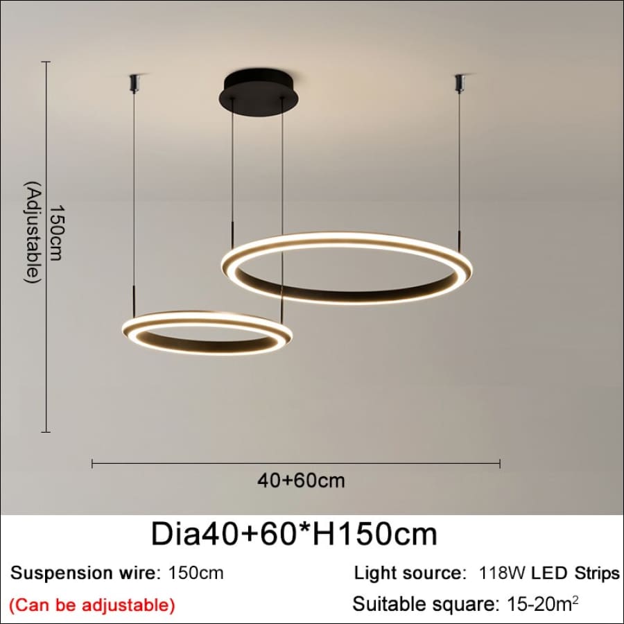 Triple Ring Chandelier - Dia40-60cm / NON Dimm Cool light -